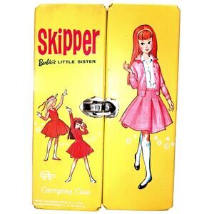 9" 1970's Vintage 9" Skipper, Barbie's Little Sister Carrying Case W/Accessories